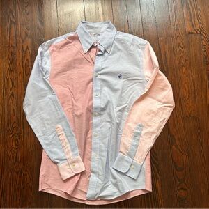 Brooks Brothers Pink and Blue Casual Button Down Shirt